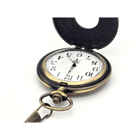 Wooden Pocket Watch – Vintage Look Classic Wood Face Antique-Style Keepsake Gift - Picture 3 of 10